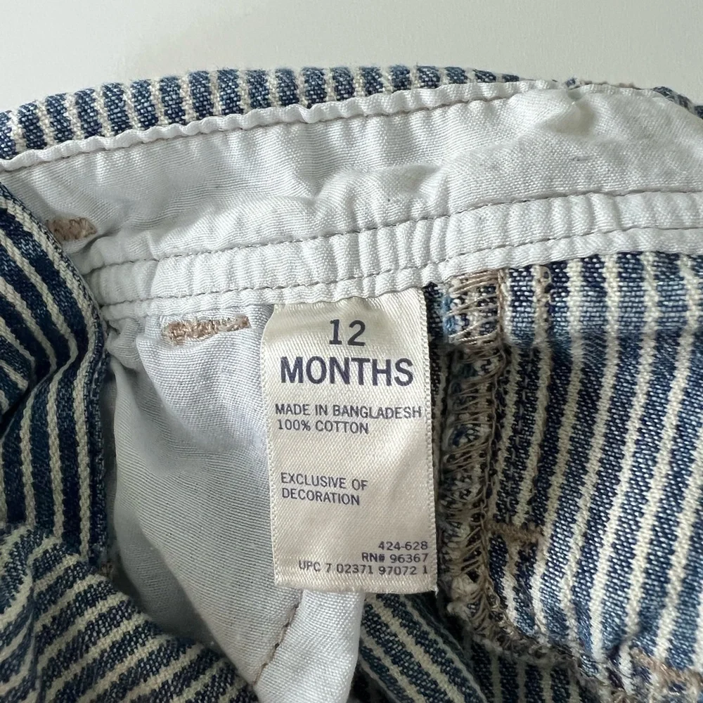 OshKosh B’gosh Pants Overalls Navy and White Stripes 12 Months